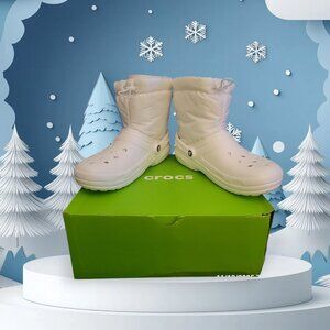 CROCS Classic Neo Puff  Lined Boots White Size 11 Men 13 Women New With Box